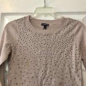 Express Sweaters - Express beige crystal bling studded sweater XS Express Sweaters - Express beige crystal bling studded sweater XS